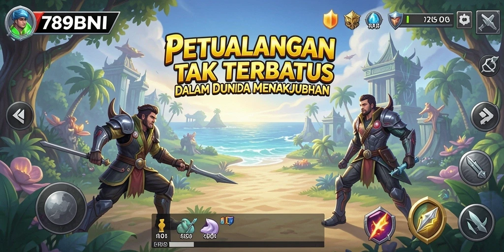 Tangkapan layar gameplay menampilkan aksi seru dalam dunia petualangan.