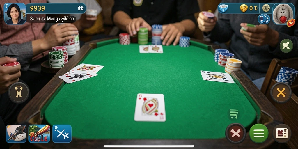 Screenshot gameplay Gaple di aplikasi 9939 yang seru.