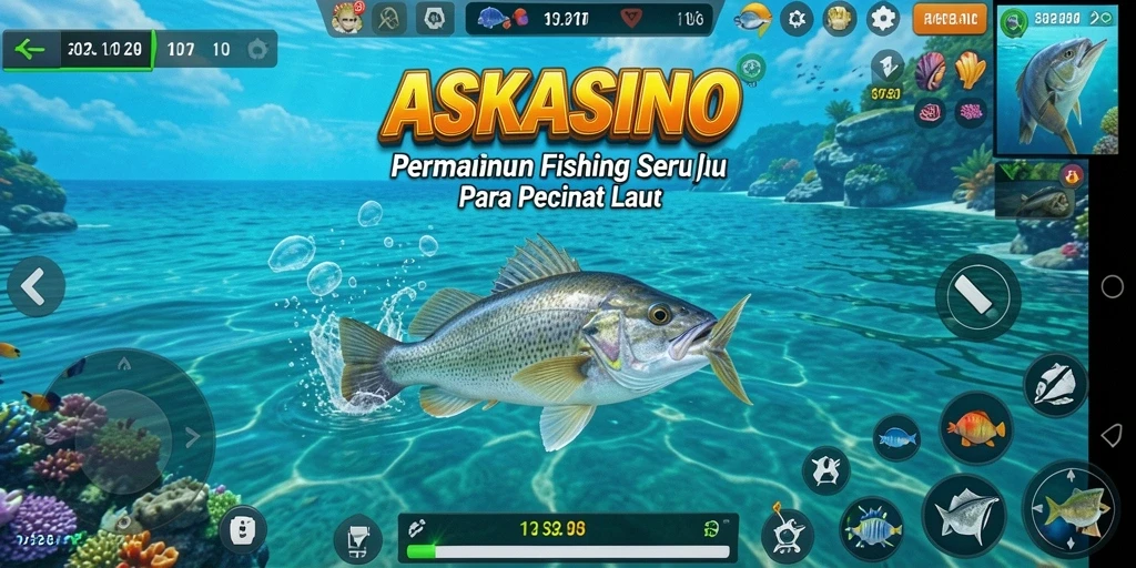 Gameplay Fishing yang mendebarkan dalam ASKASINO.