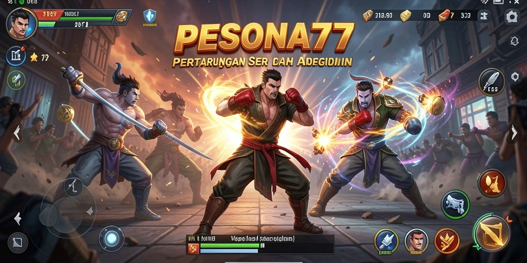 Screenshot PESONA77 menampilkan aksi pertarungan yang penuh ketegangan.