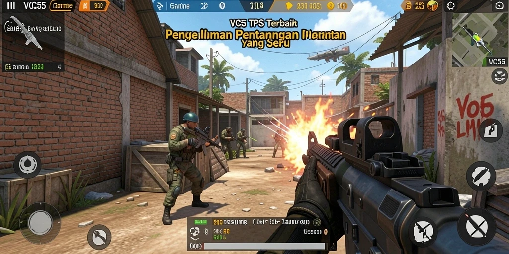 Screenshot VC55 menampilkan aksi tembak-menembak yang mendebarkan di mode TPS.